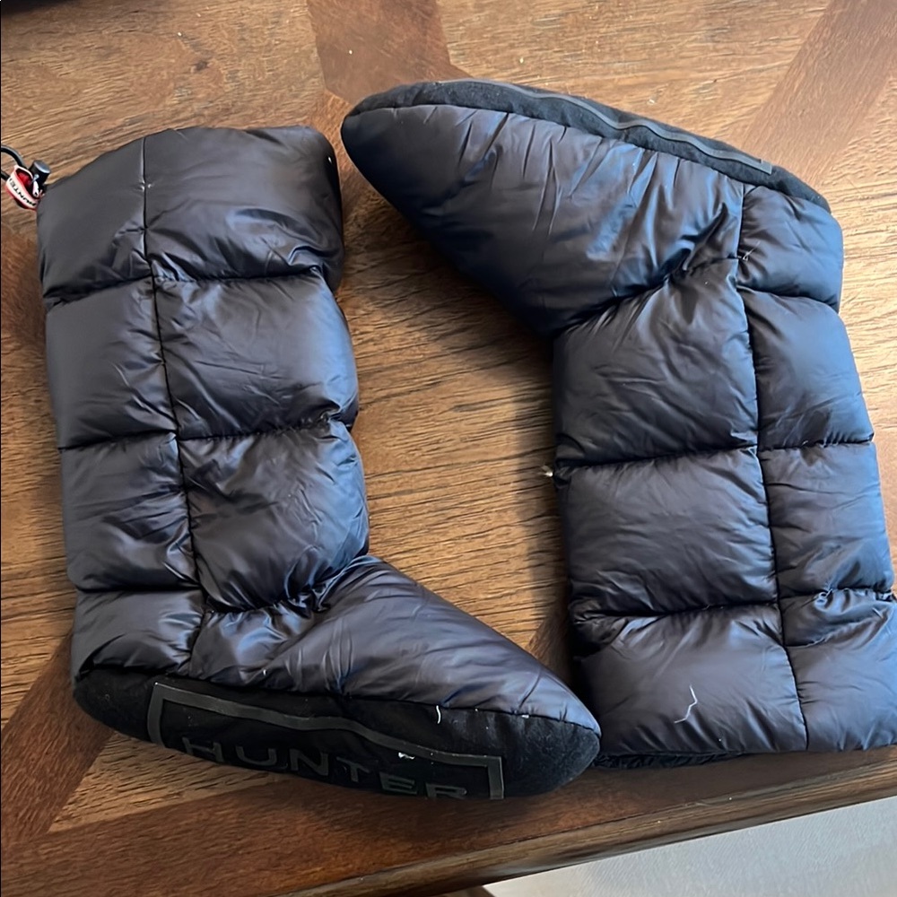 Hunter Kids Black Puffer Boots